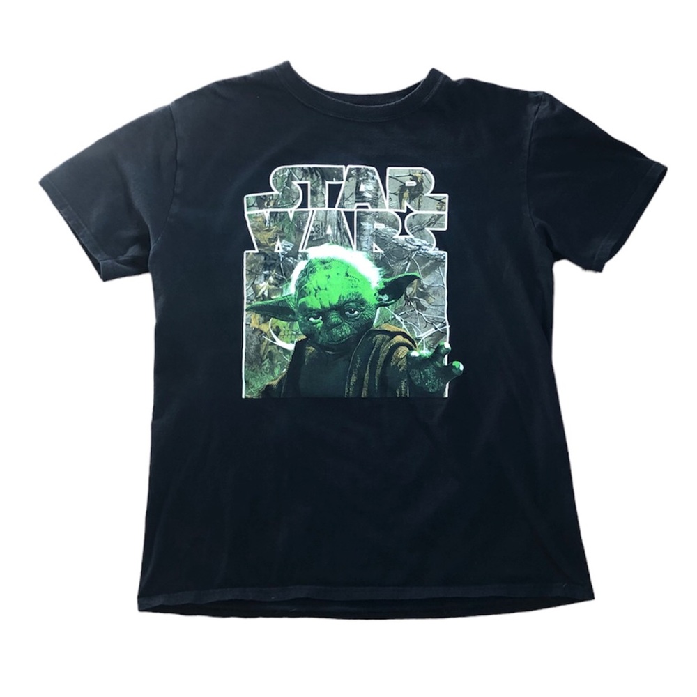Star Wars Yoda Shirt Black Camo T-Shirt Sz L